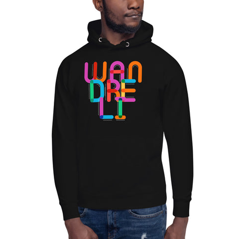 Colorful Wandreli® Men's Black Hoodie